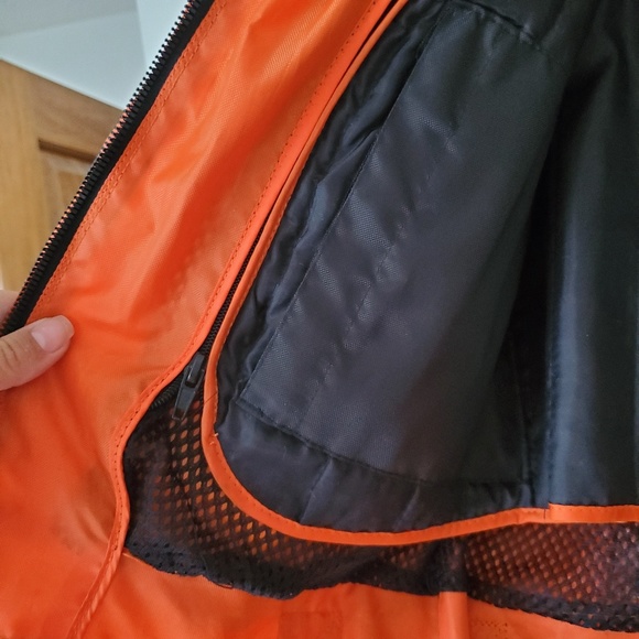 Sold--- jacket with liner. Revolution gear size large Orange and black. Vents - Picture 4 of 7